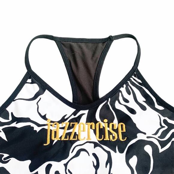 Vintage Jazzercise Floral Athletic Workout Dance Tank Top Activewear Abstract L - Picture 4 of 6